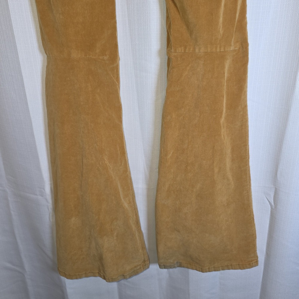 We the Free Flare Corduroy Pants Women 27 Pull-on Gold Yellow Tan Western Boho - Picture 8 of 14